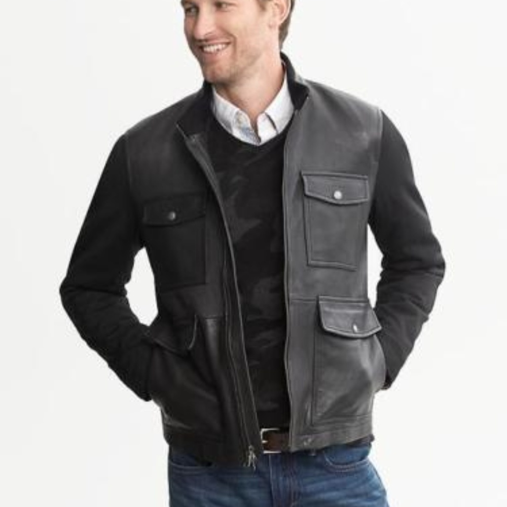 New Banana Republic Leather Moto Jacket Coat